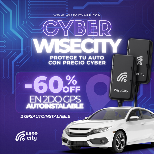 Pack 2 GPS WiseCity Autoinstalables | 60%off en segundo GPS | Plan Anual Cyber