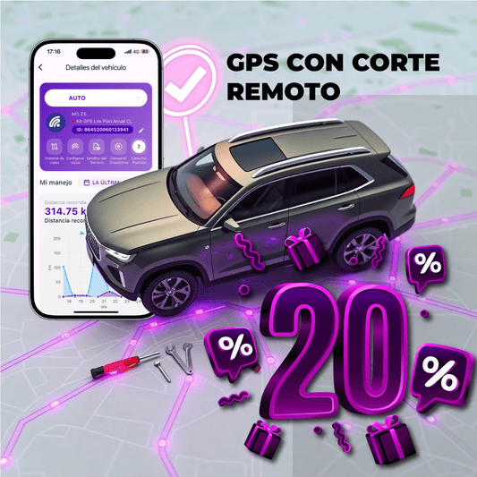 FIN DE AÑO SEGURO: 20% DE DESCUENTO - GPS para Auto con Corte Remoto WiseCity | Máxima Seguridad Antirrobo – Plan Anual - WiseCity Chile